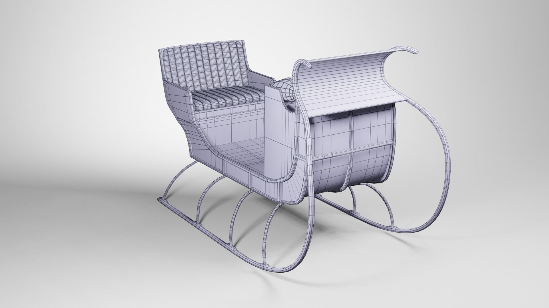 Frozen sleigh Low-poly 3D model_12