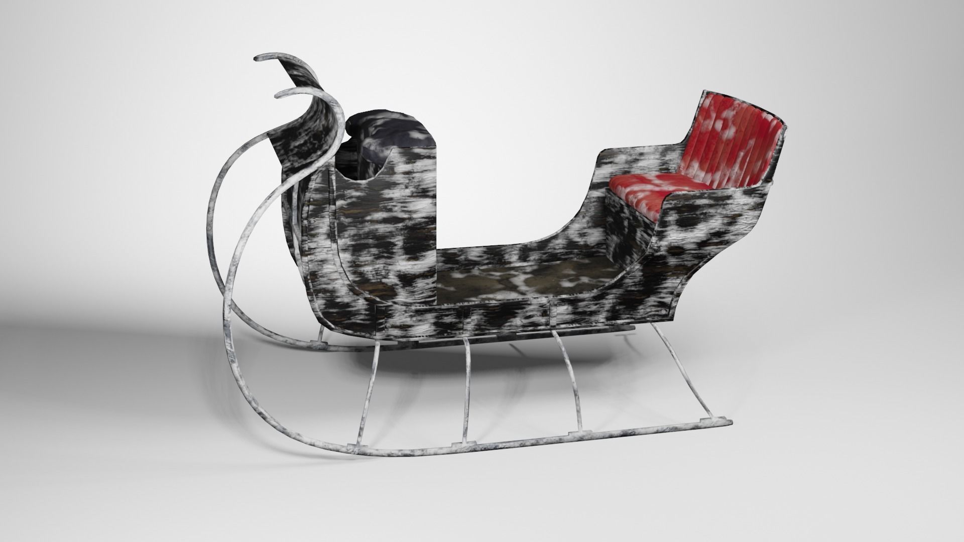 Frozen sleigh Low-poly 3D model_5