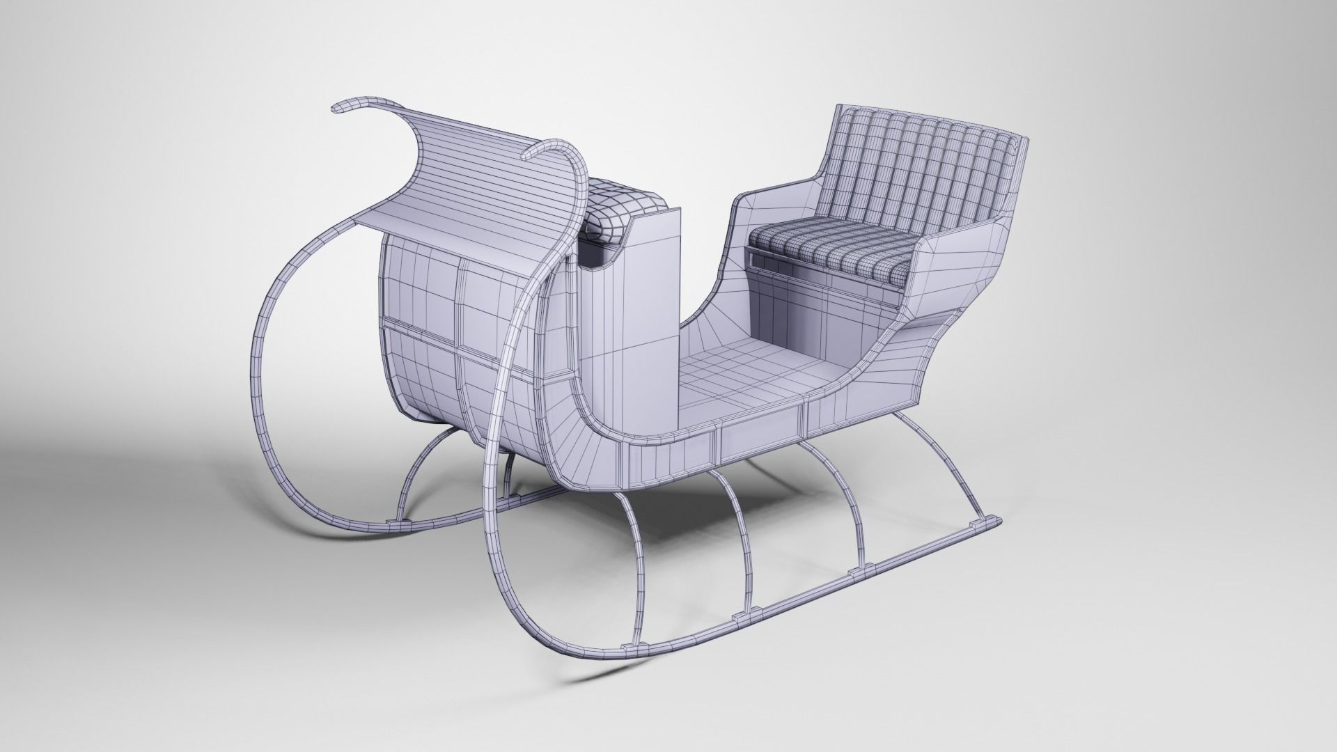 Frozen sleigh Low-poly 3D model_4