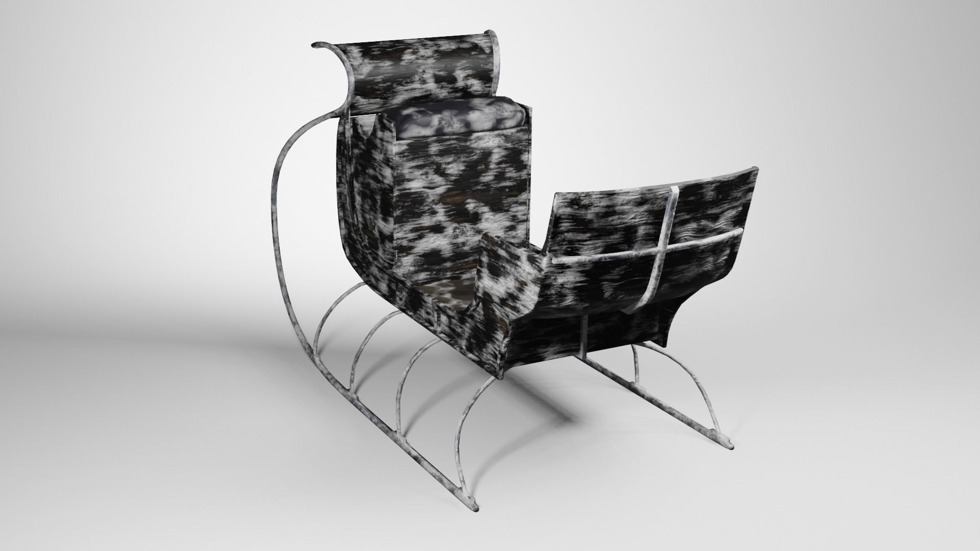 Frozen sleigh Low-poly 3D model_8