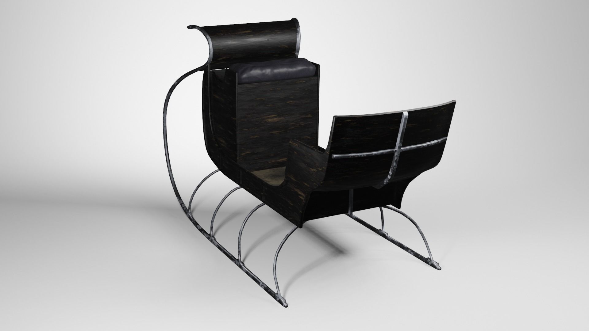 Frozen sleigh Low-poly 3D model_9