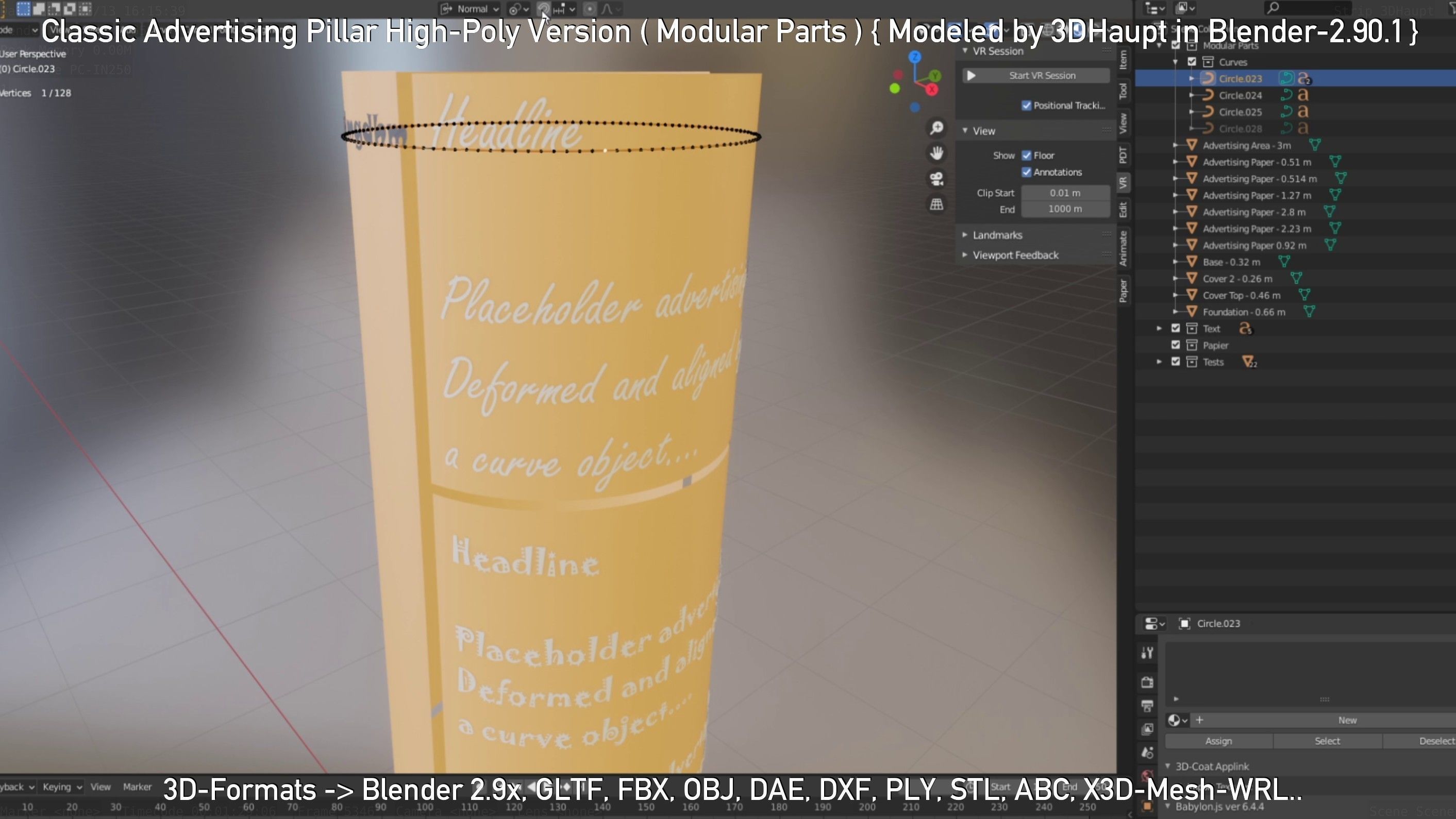Classic Advertising Pillar High-Poly Version 3D model_37