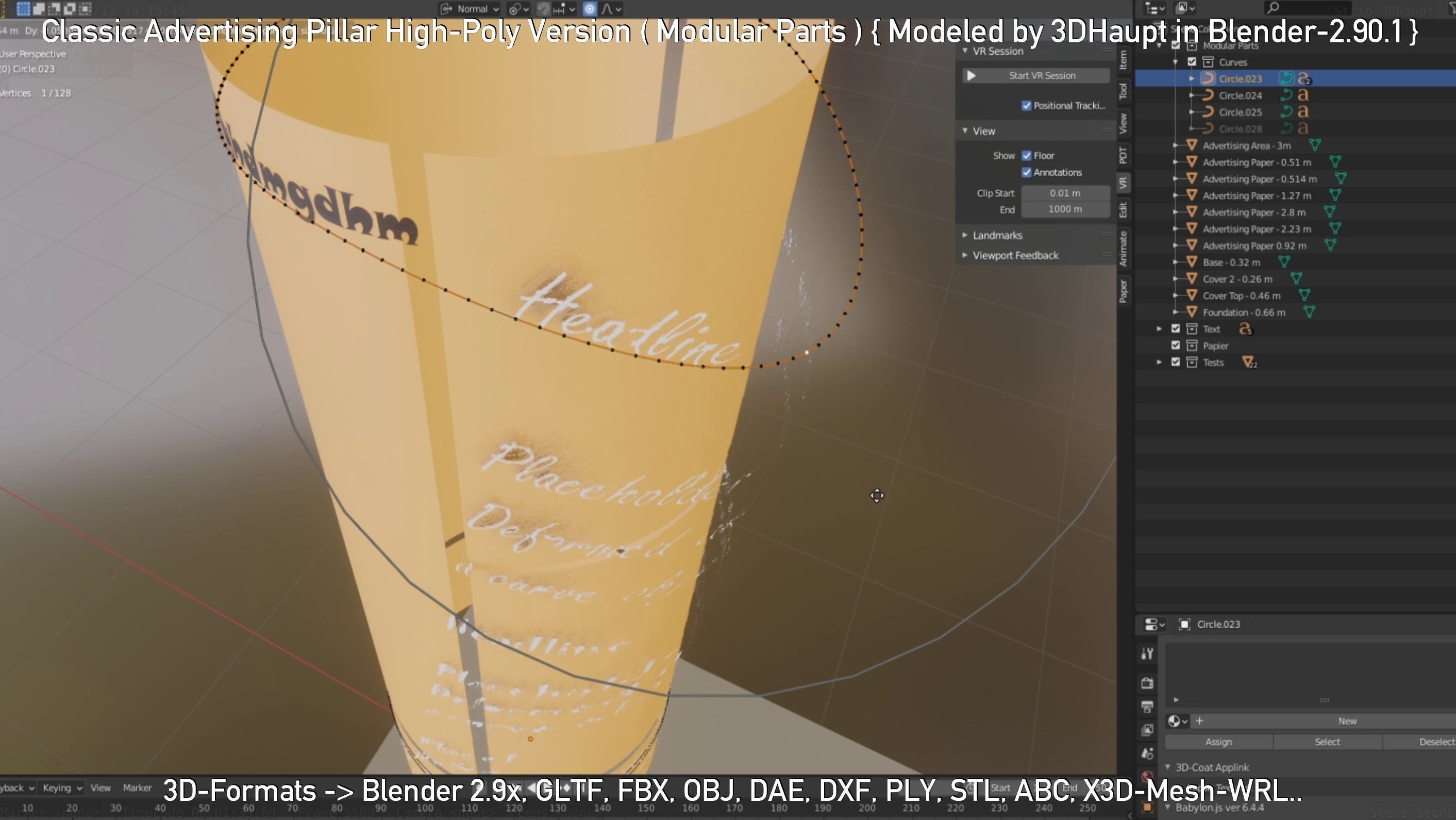 Classic Advertising Pillar High-Poly Version 3D model_40