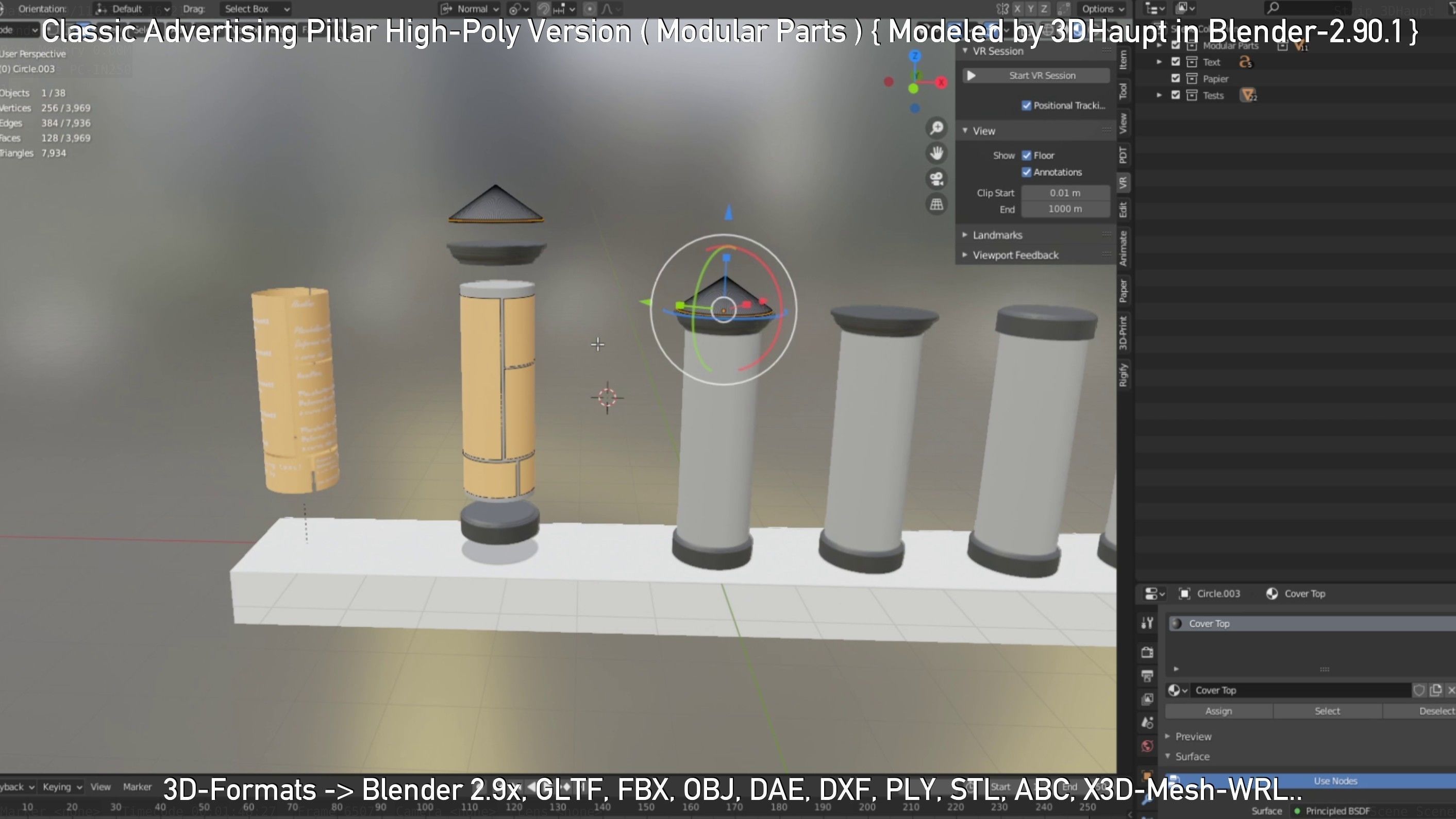 Classic Advertising Pillar High-Poly Version 3D model_21