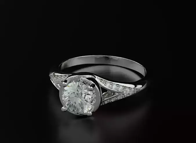 Diamond engagement ring 560 3D print model