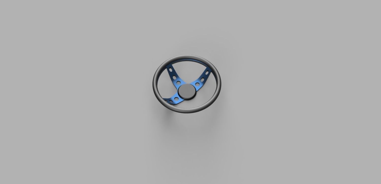  steering wheel Free low-poly 3D model_1
