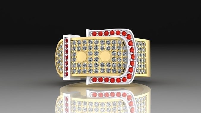 ring Buckle with diamonds  3D print model