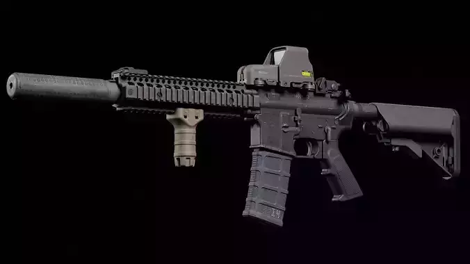 M4 Block II CQBR Low-poly 3D model