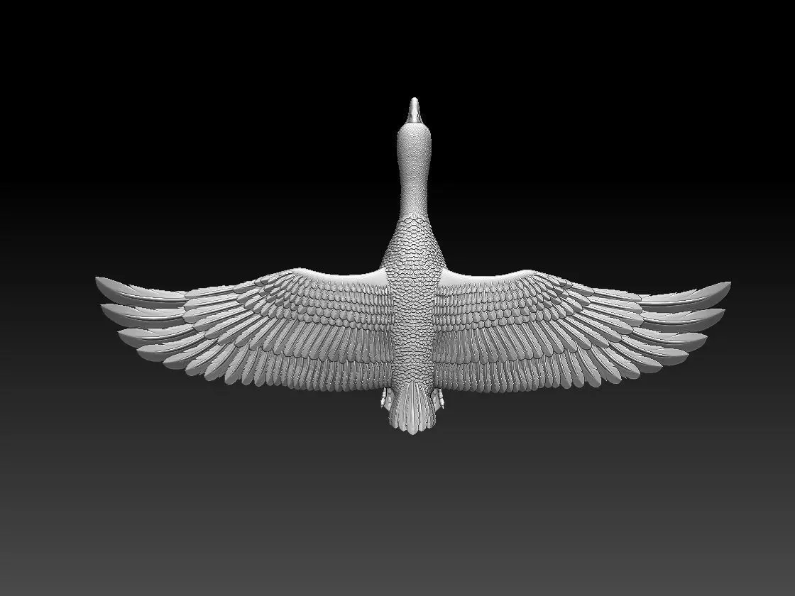 goose longhorn horn 3D print model_0