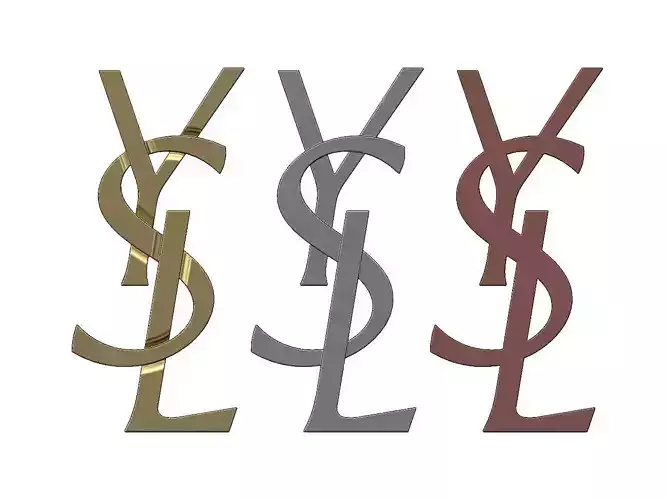 Yves saint laurent logo replica 3D model 3D printable | CGTrader