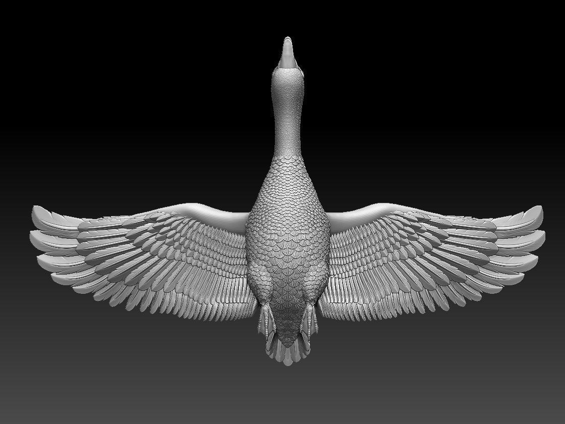 goose duck in flight 3D print model_8