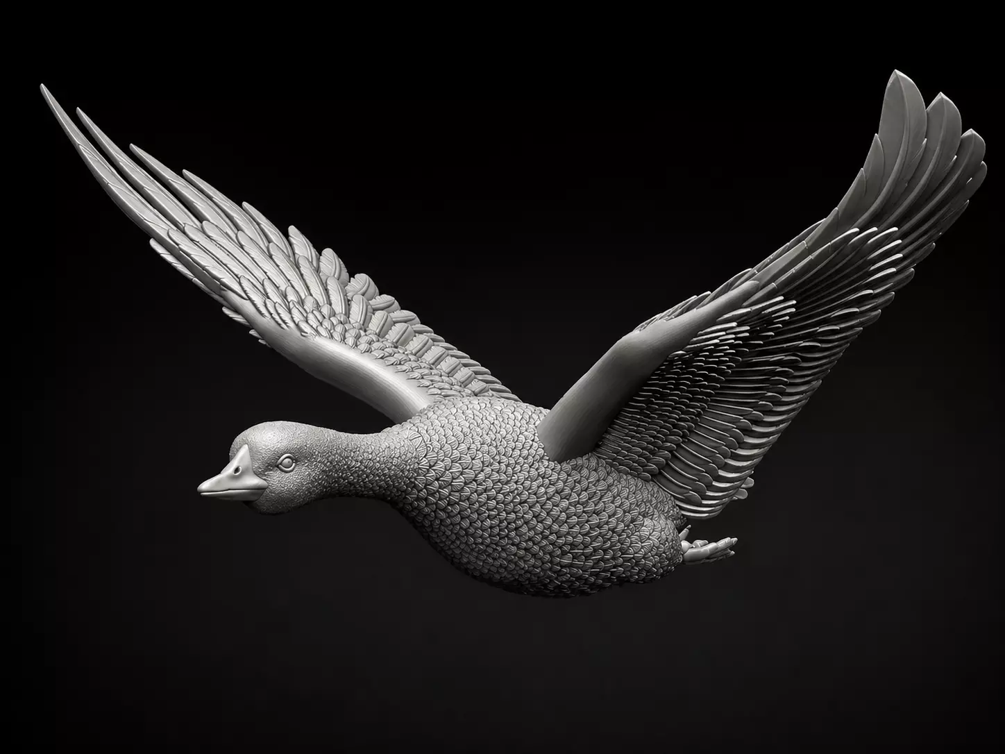 goose duck in flight 3D print model