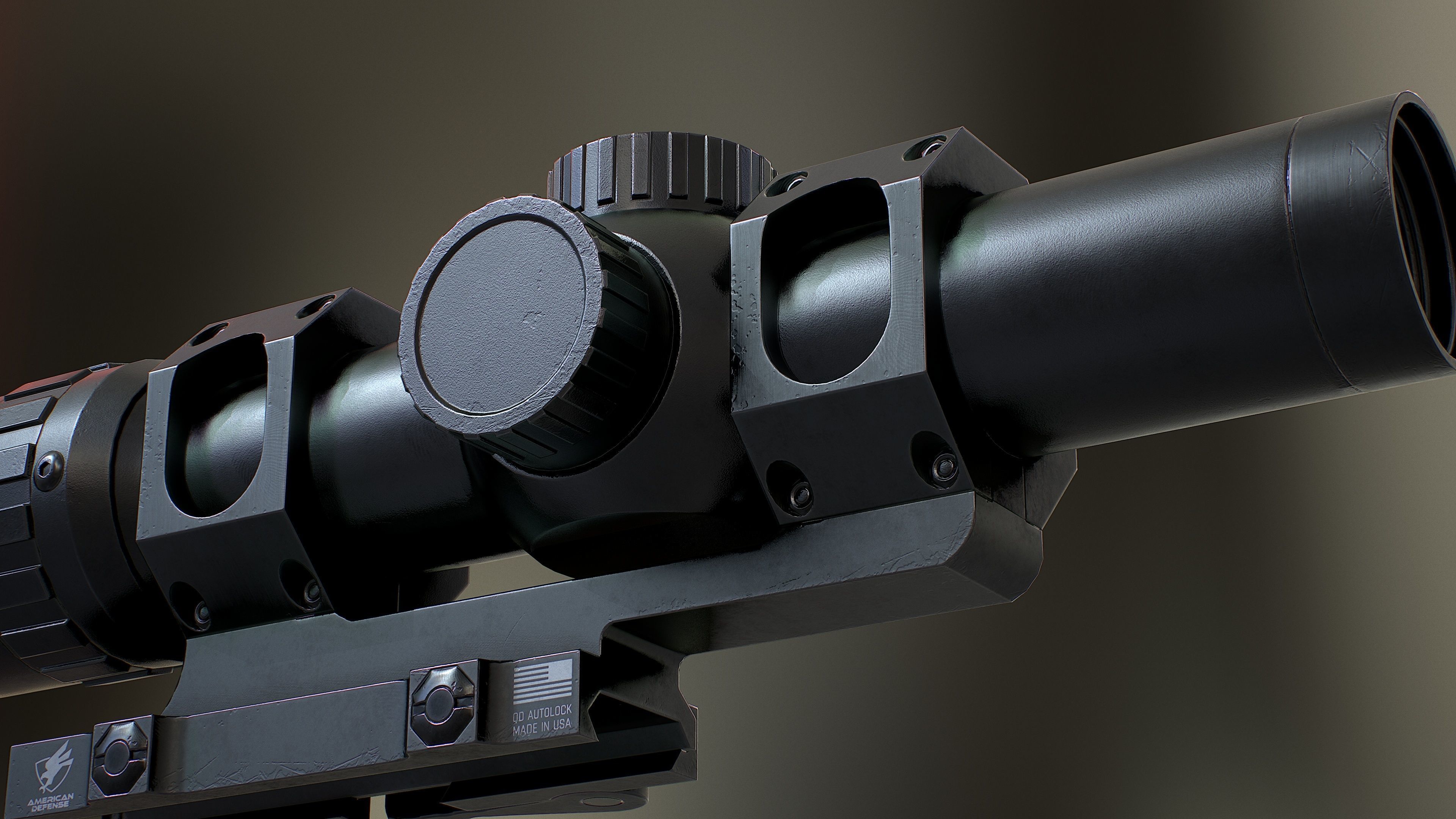 Primary Arms 8x24 RifleScope Low-poly 3D model_4
