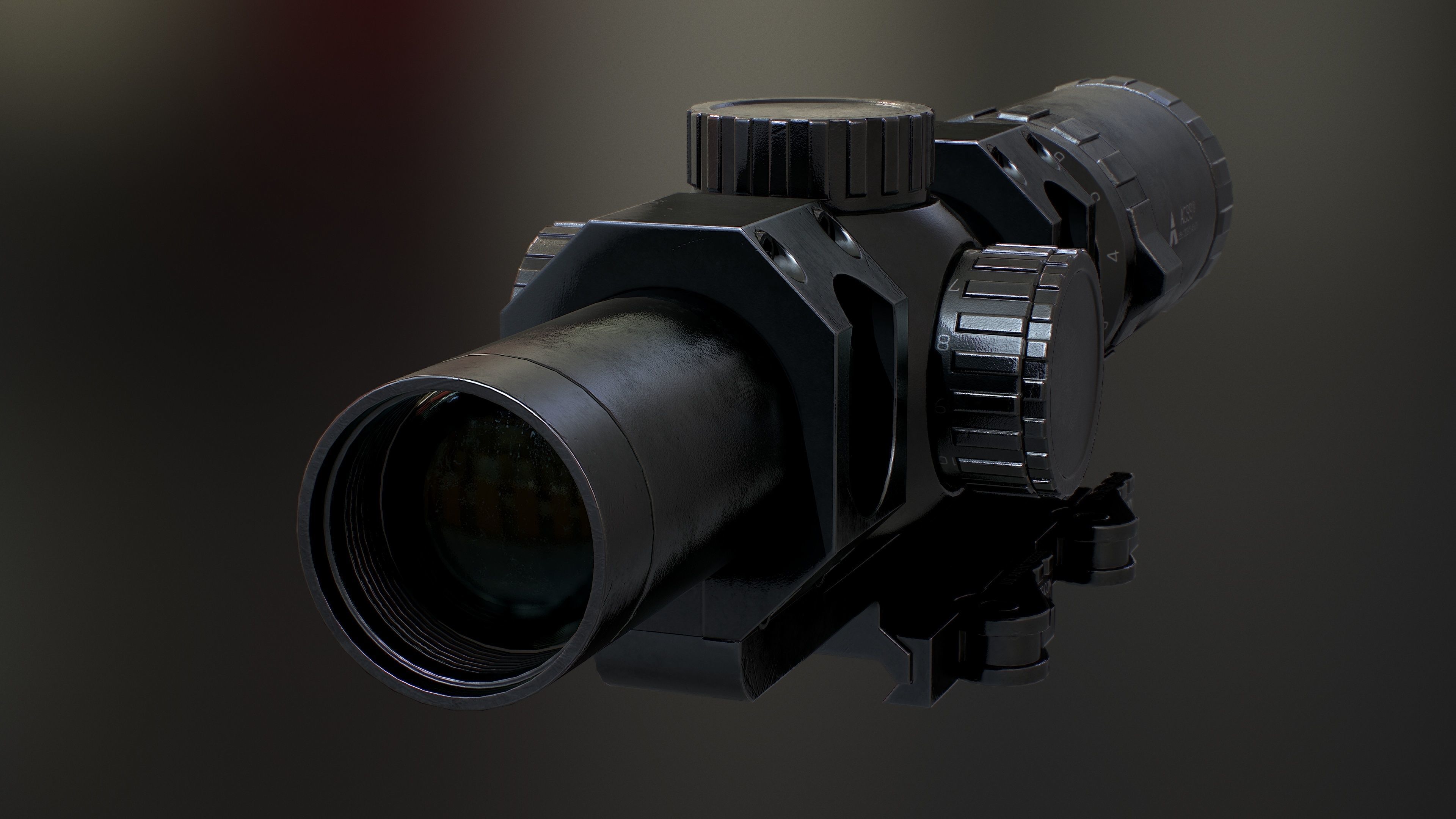 Primary Arms 8x24 RifleScope Low-poly 3D model_7