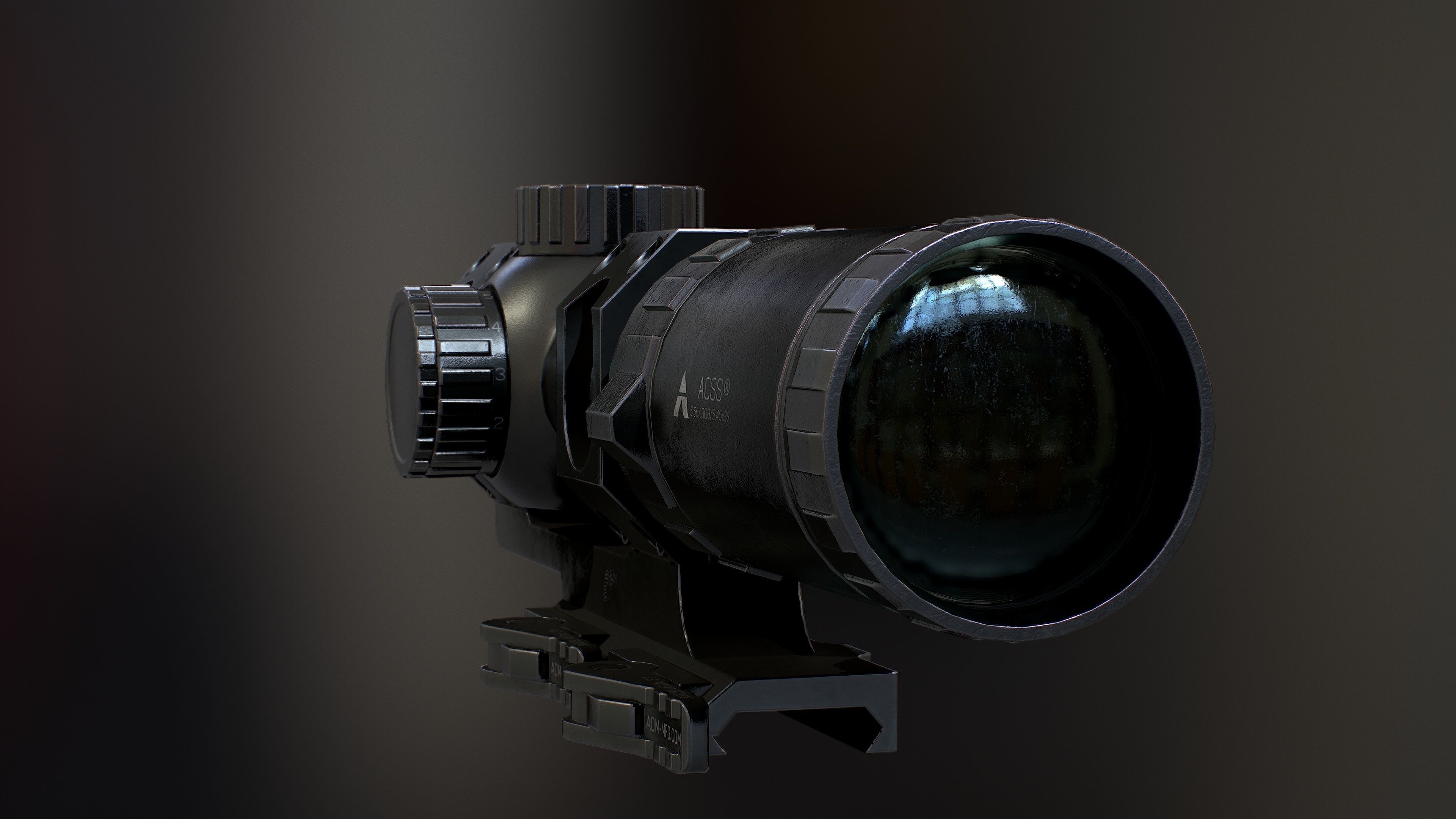 Primary Arms 8x24 RifleScope Low-poly 3D model_11