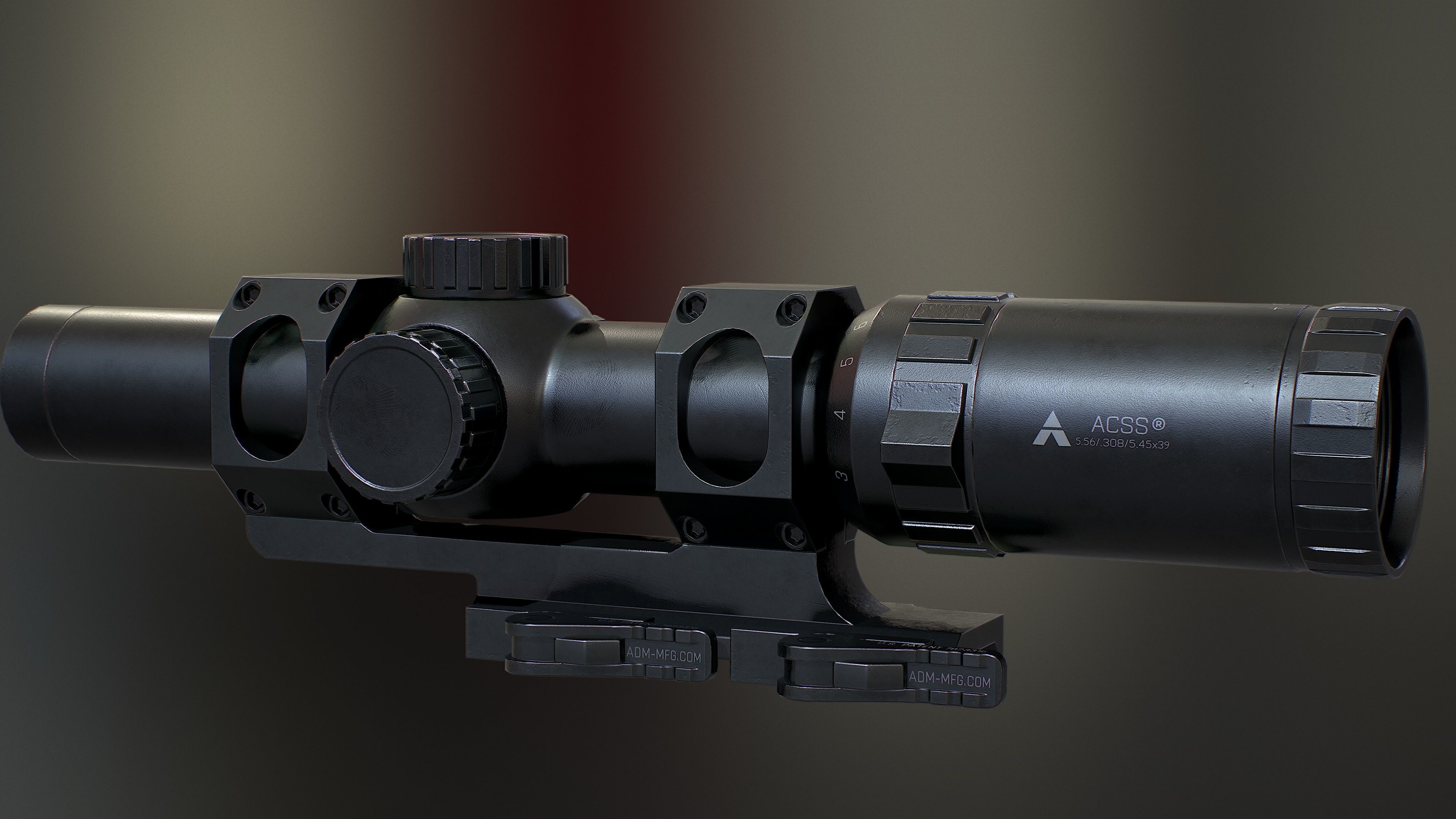 Primary Arms 8x24 RifleScope Low-poly 3D model_2