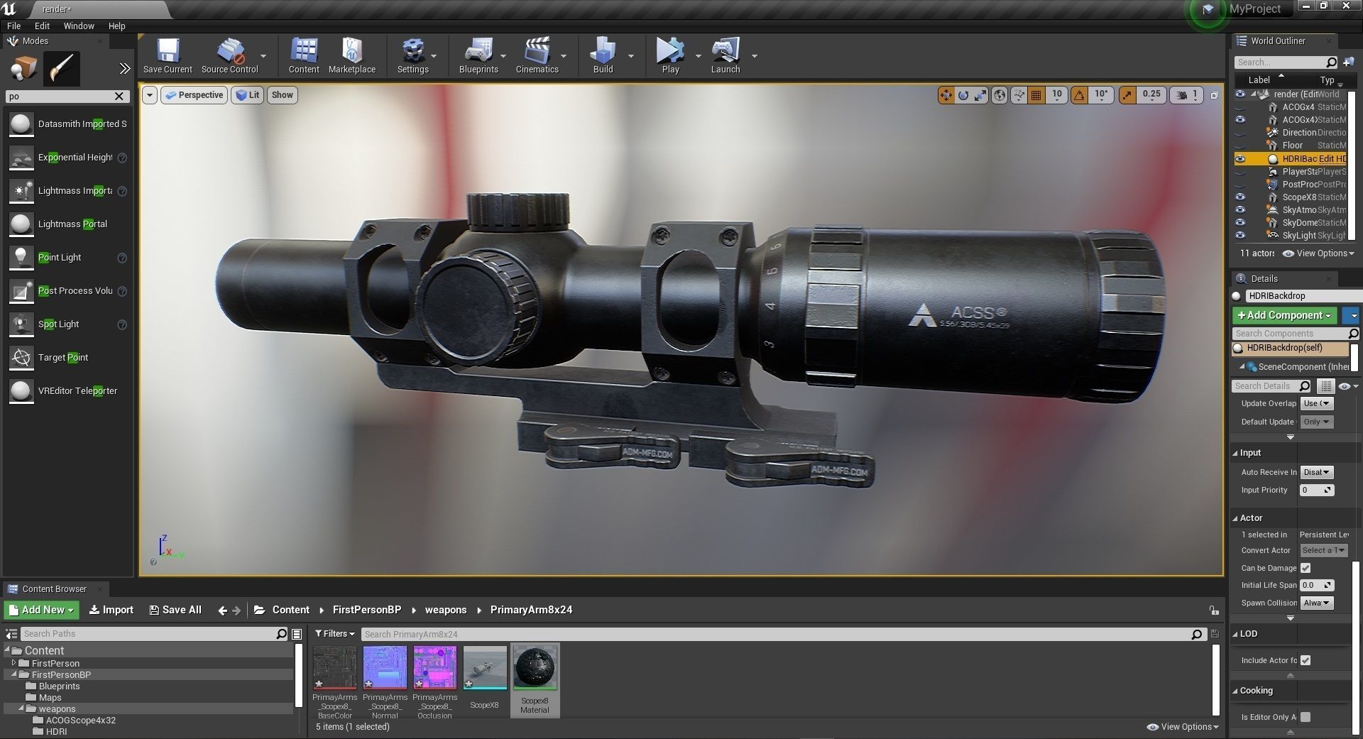 Primary Arms 8x24 RifleScope Low-poly 3D model_14