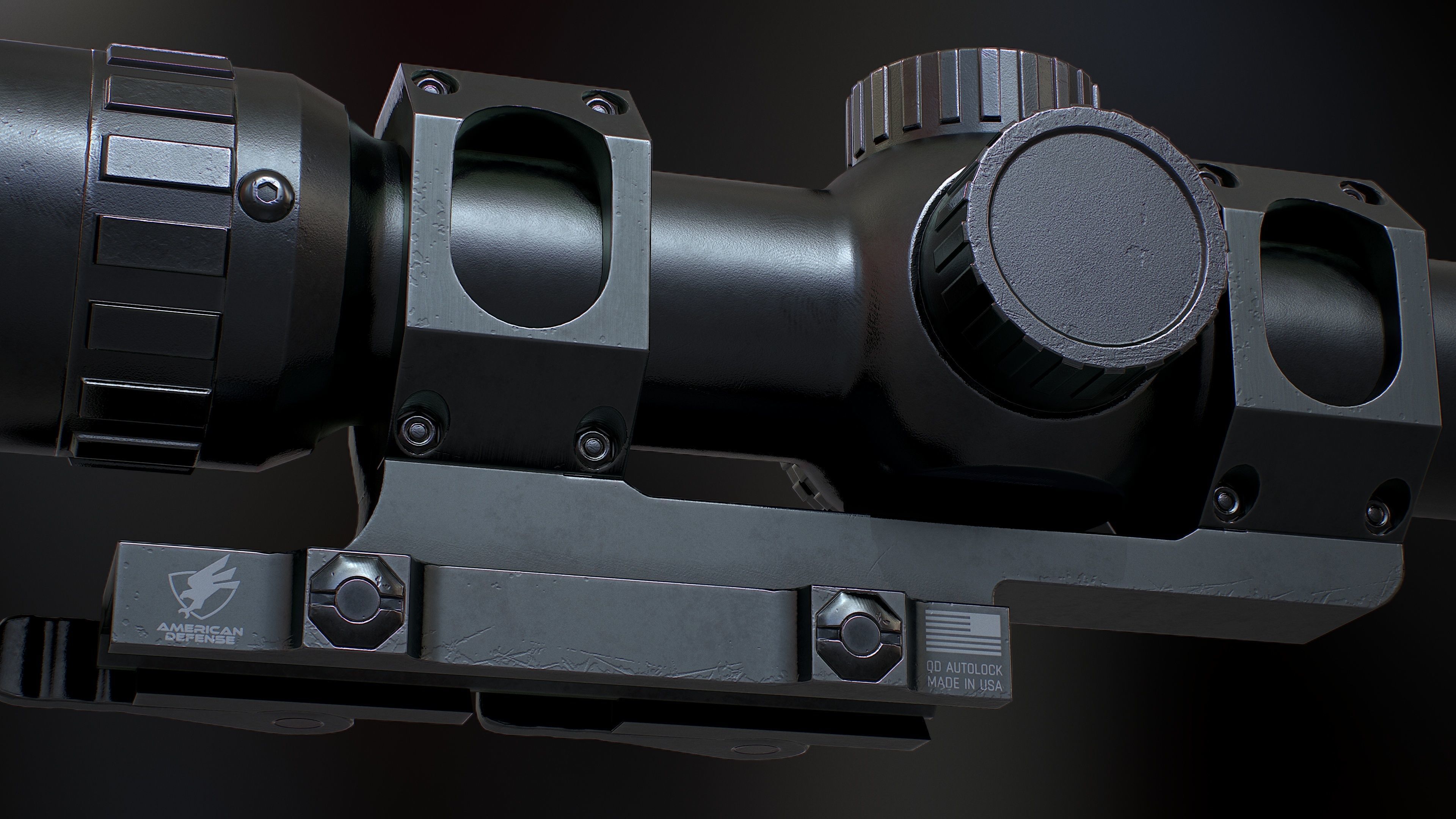 Primary Arms 8x24 RifleScope Low-poly 3D model_5