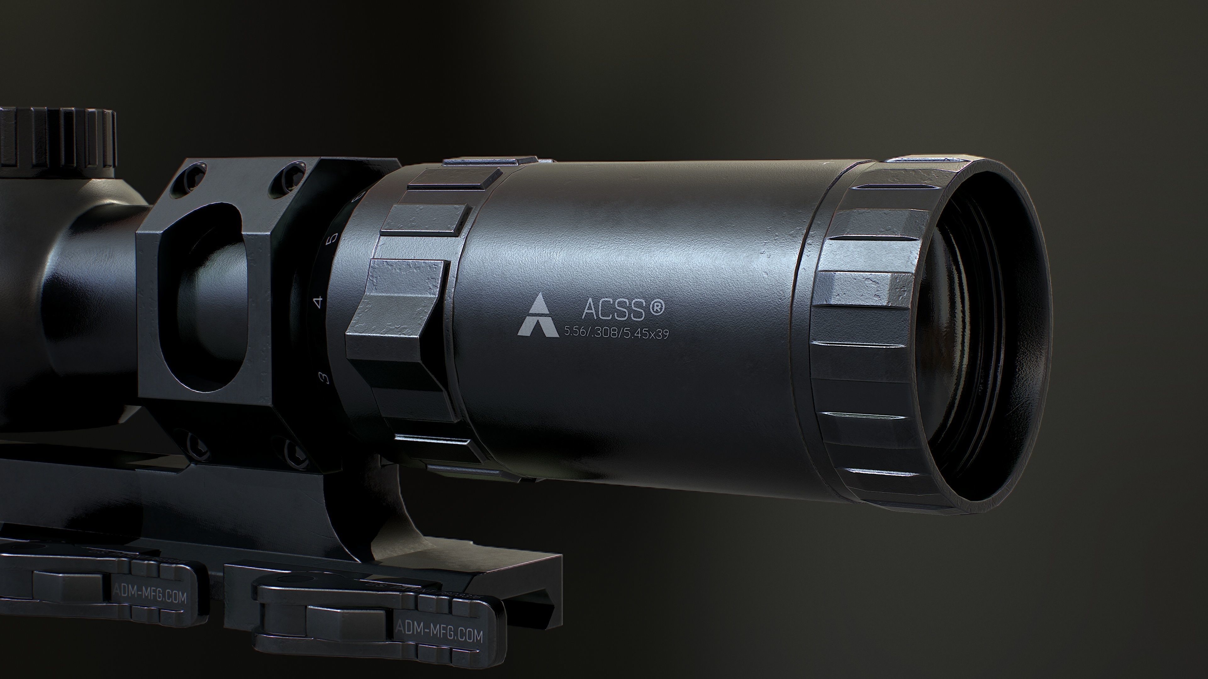 Primary Arms 8x24 RifleScope Low-poly 3D model_10