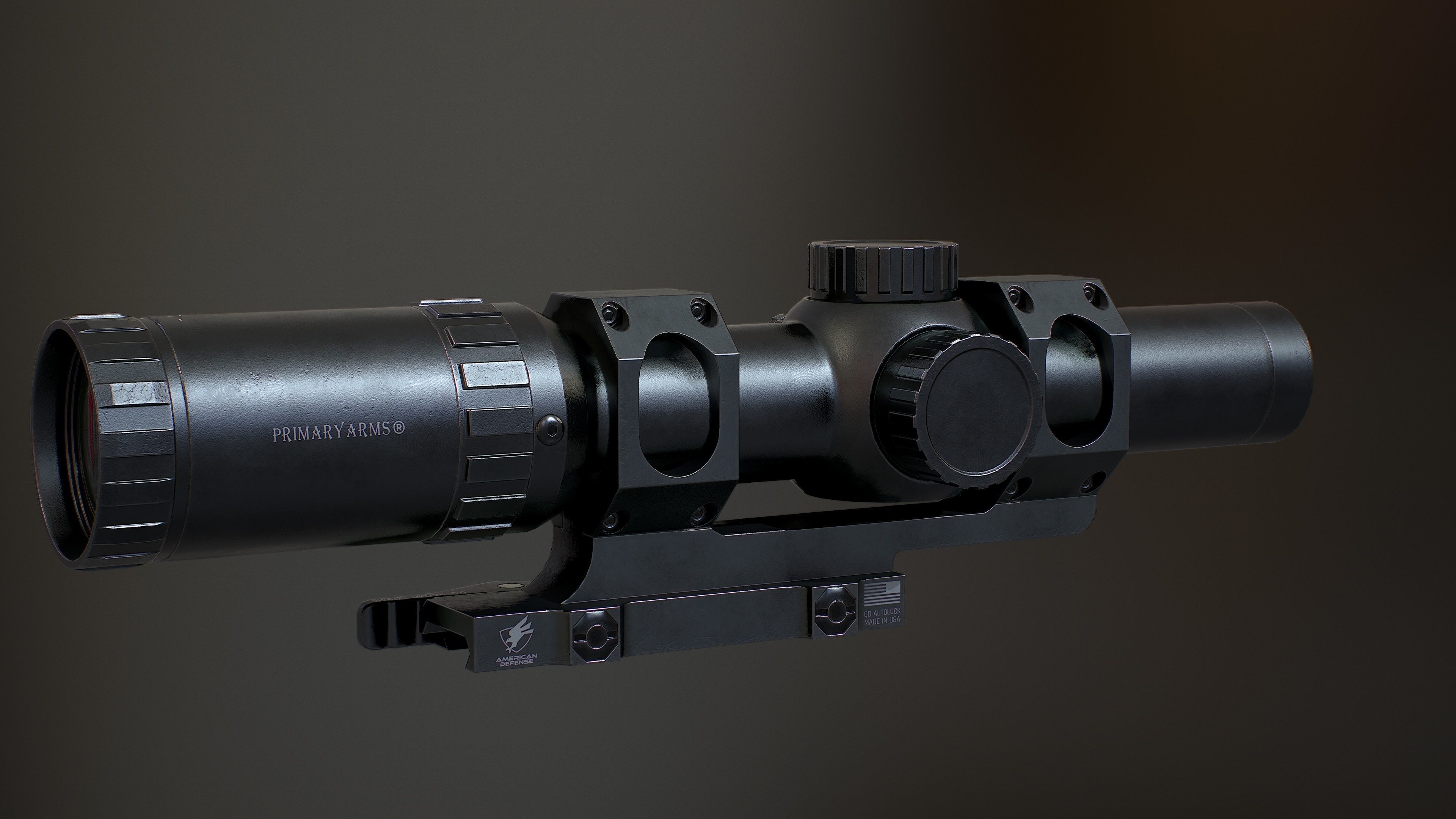 Primary Arms 8x24 RifleScope Low-poly 3D model_3