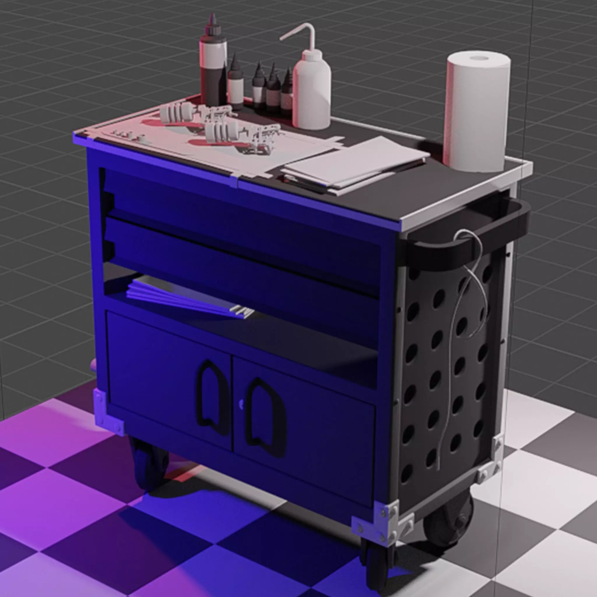 Tattoo Kit toolbox 3D model_0