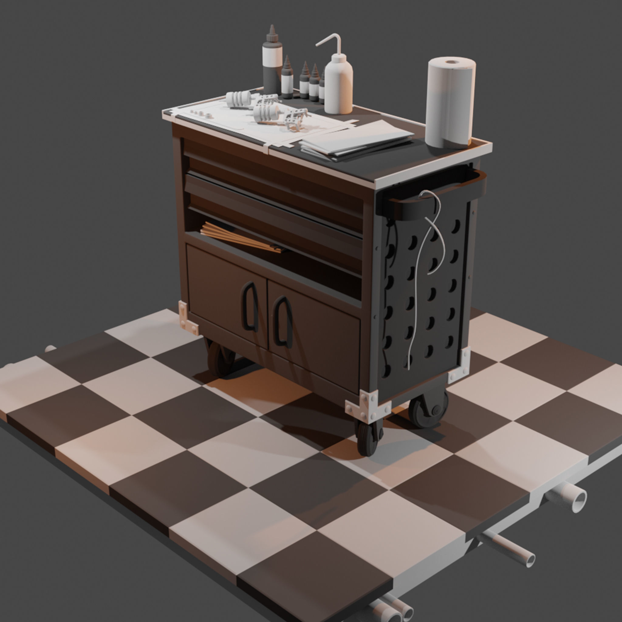 Tattoo Kit toolbox 3D model_1