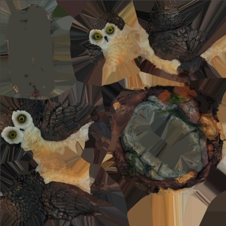 3D scan of owls figurines - photogrammetry Low-poly 3D model_6