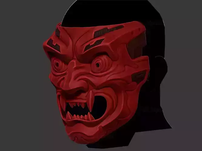Cyborg Oni Mask - Japanese Kitsune Demon