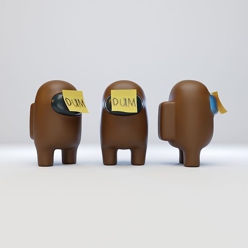Among Us Dum Sticky Note Character 3D model