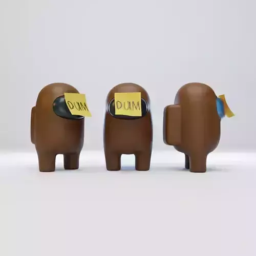 Among Us Dum Sticky Note Character 3D model