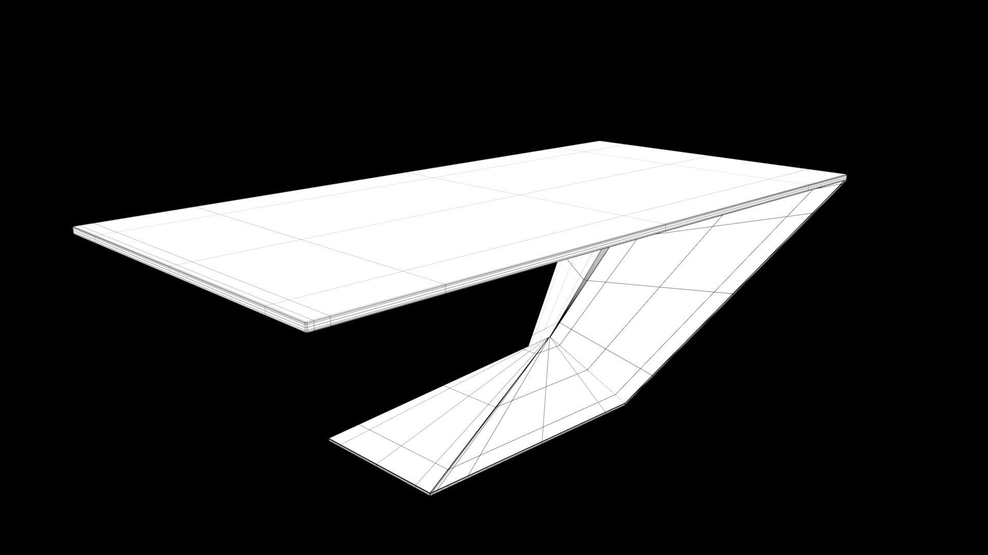 Modern table Low-poly 3D model_5
