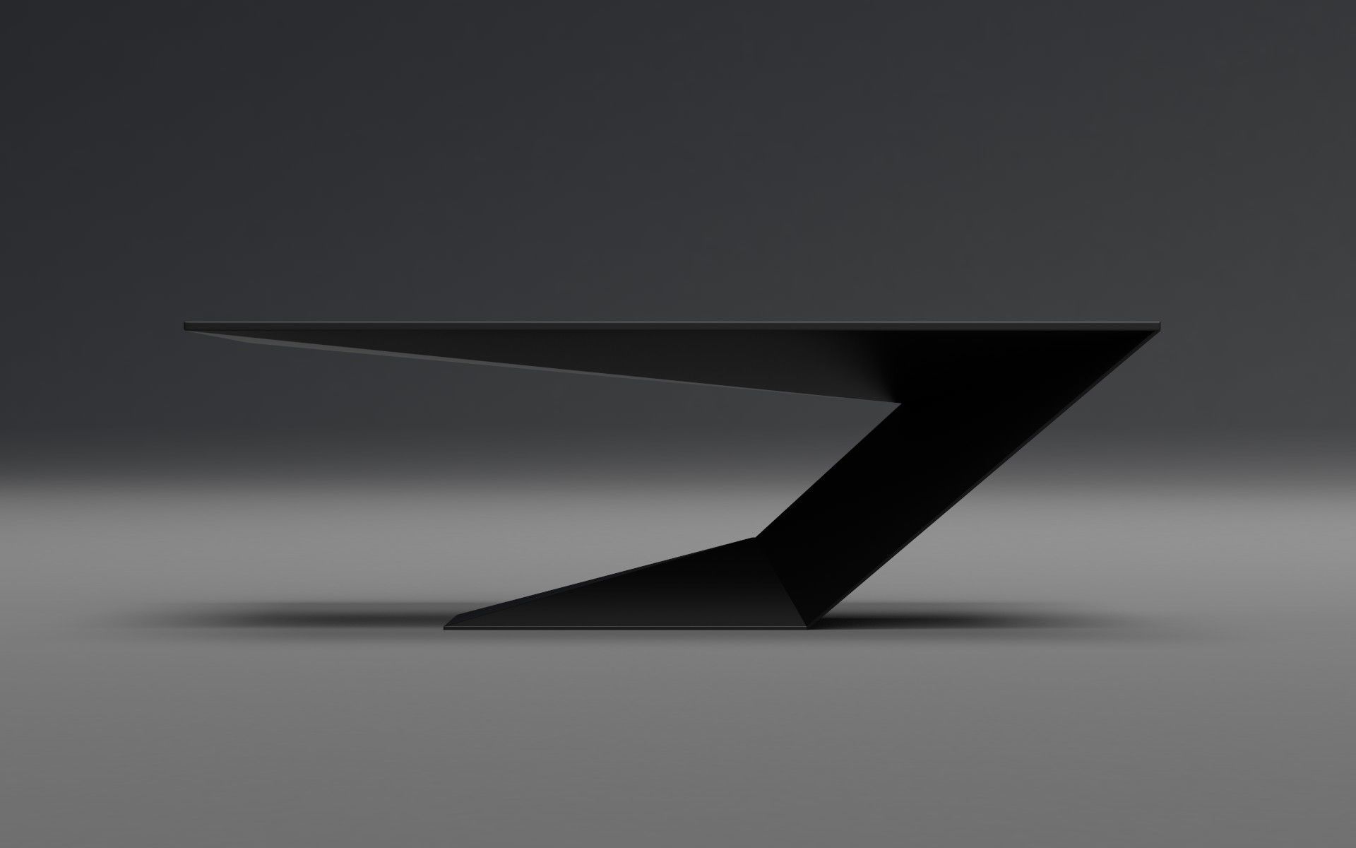 Modern table Low-poly 3D model_1