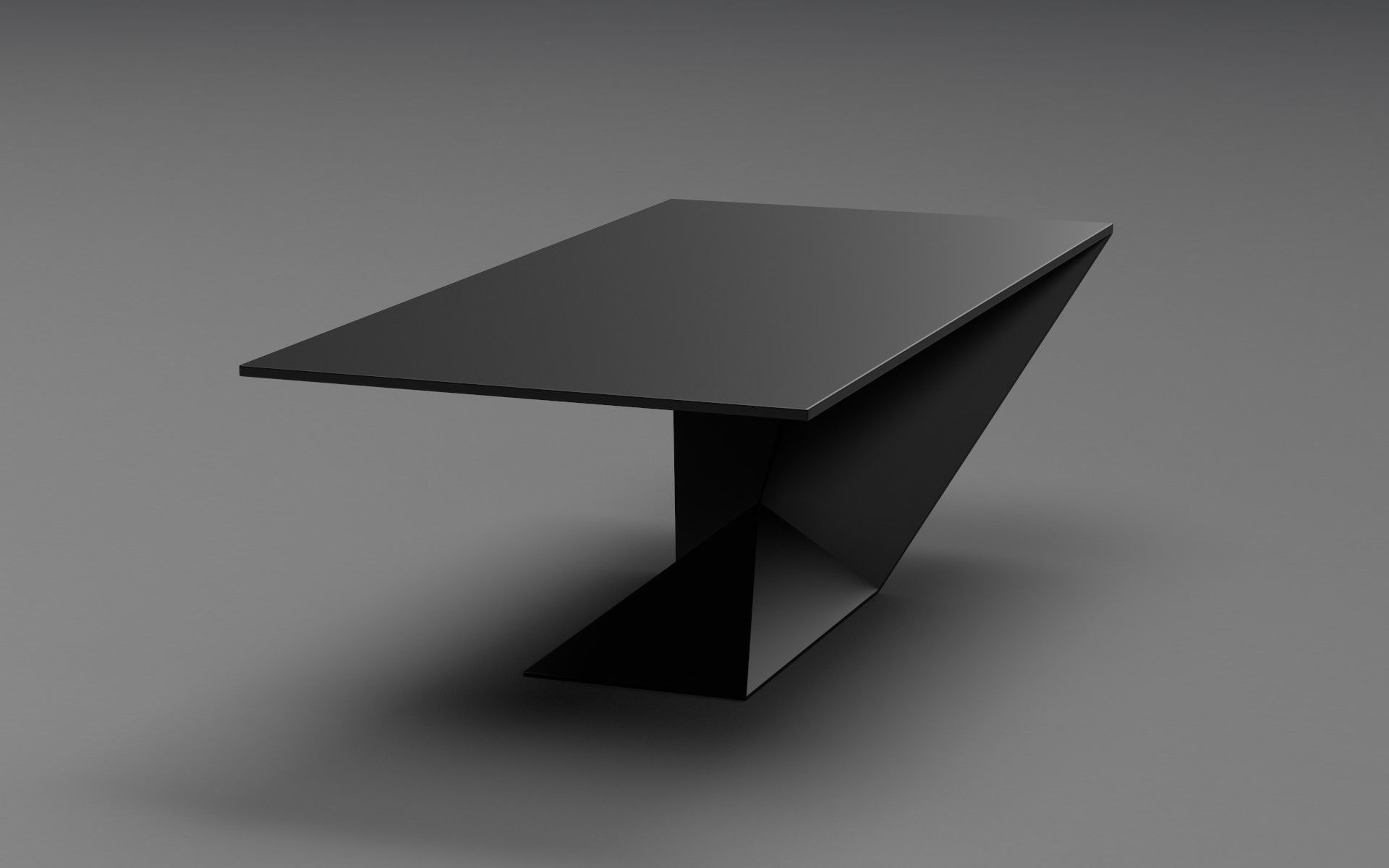 Modern table Low-poly 3D model_4