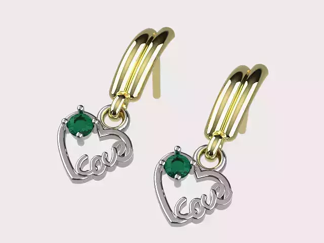 earings heart simple e00013-1