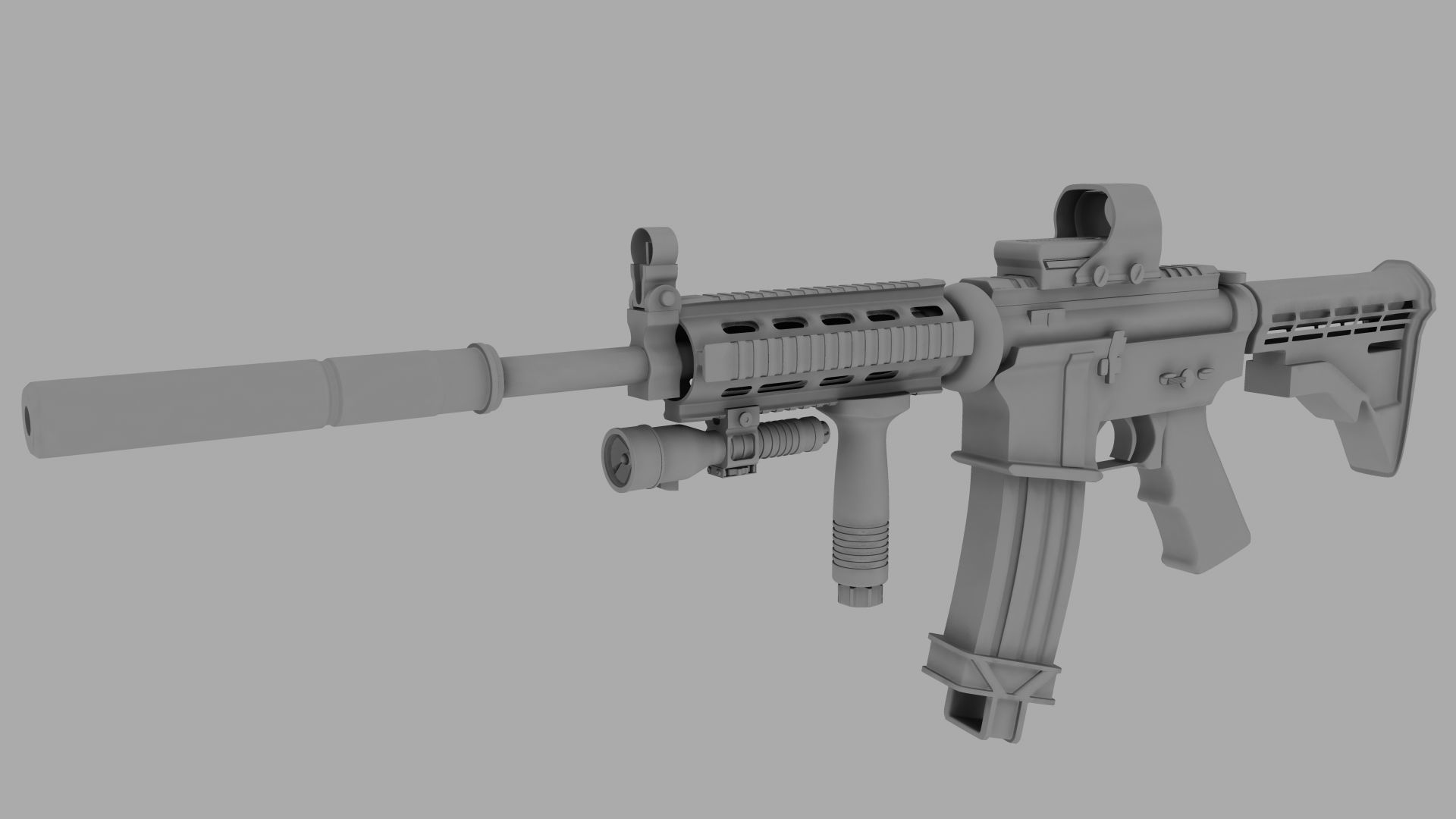 M4 gune 3D model_4