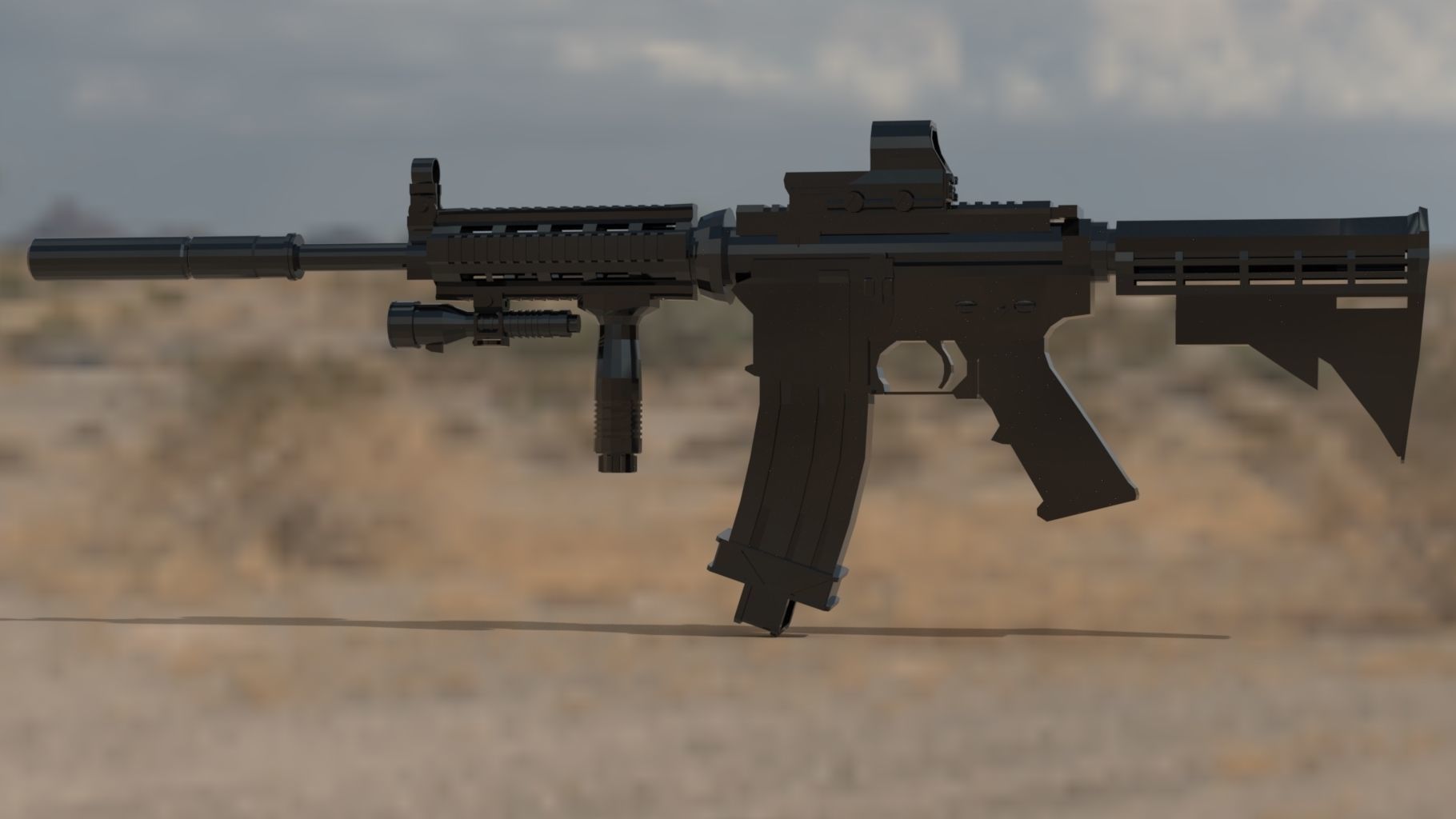 M4 gune 3D model_1