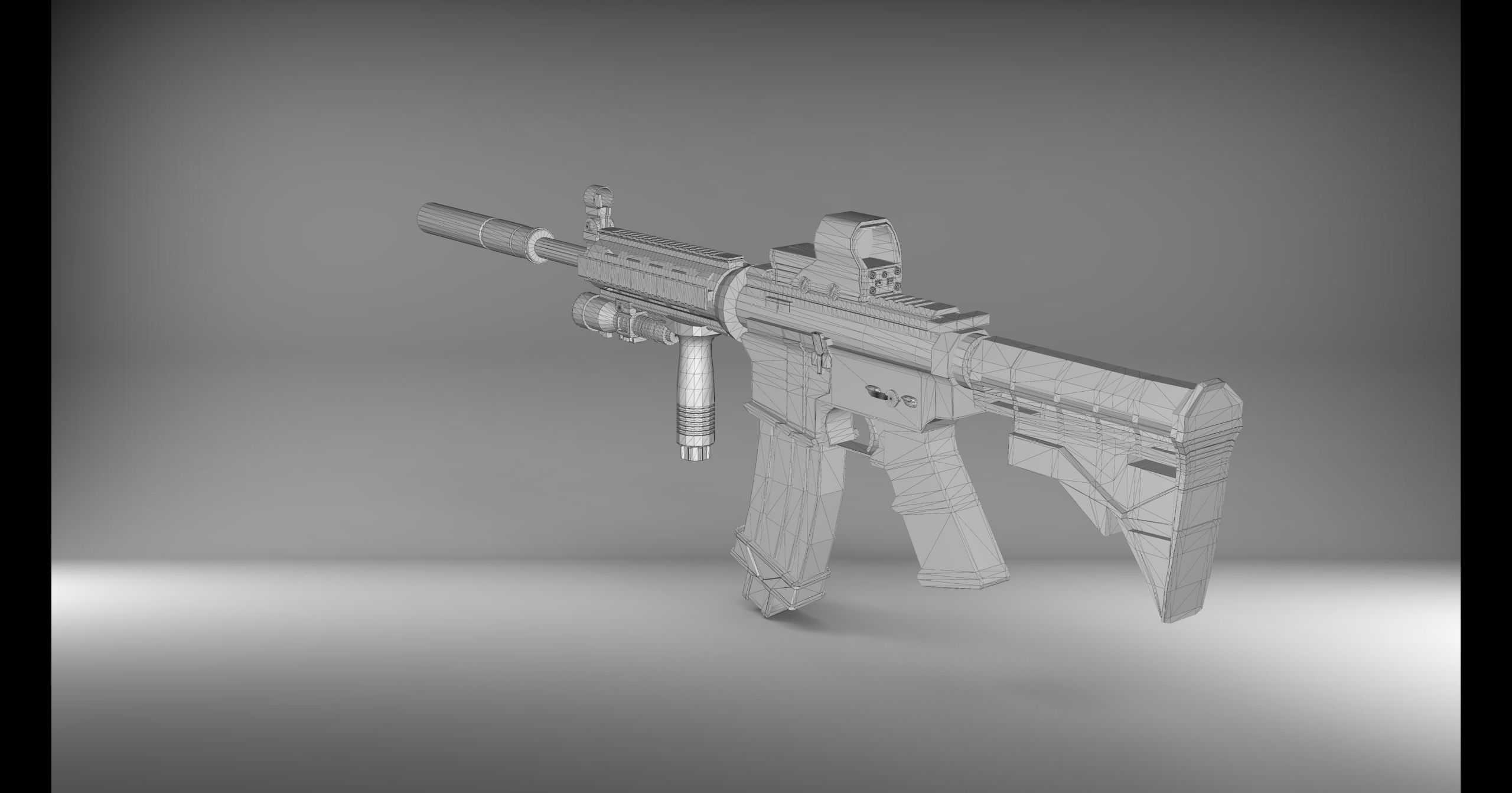 M4 gune 3D model_5
