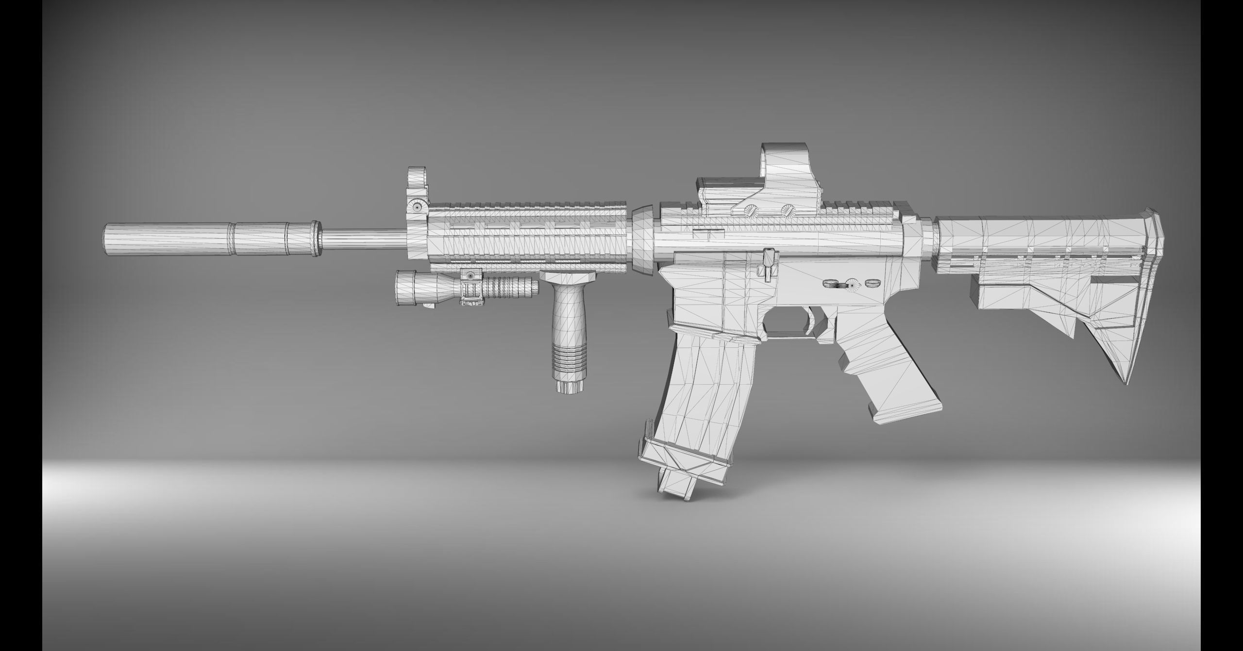 M4 gune 3D model_3