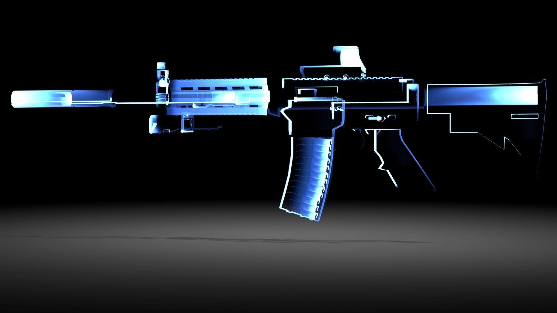 M4 gune 3D model_2