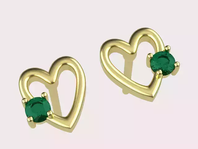 earings heart  simple e00013-4