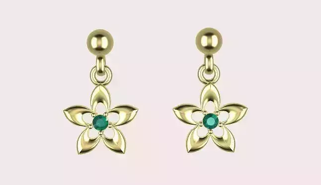 earings flower simple e00013-2