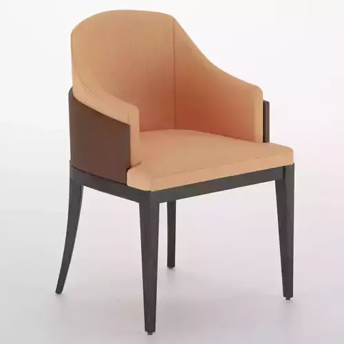 chair orange upholstered with legs