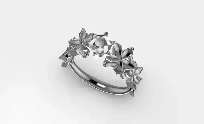ring flowers diamond
