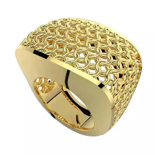 RING 3D print model gold with intricate design