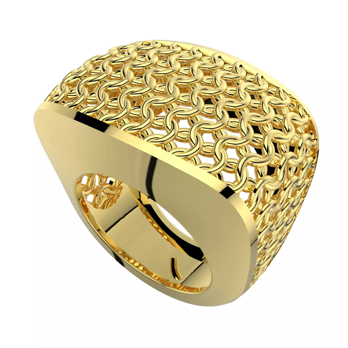 RING 3D print model gold with intricate design 3D print model_0