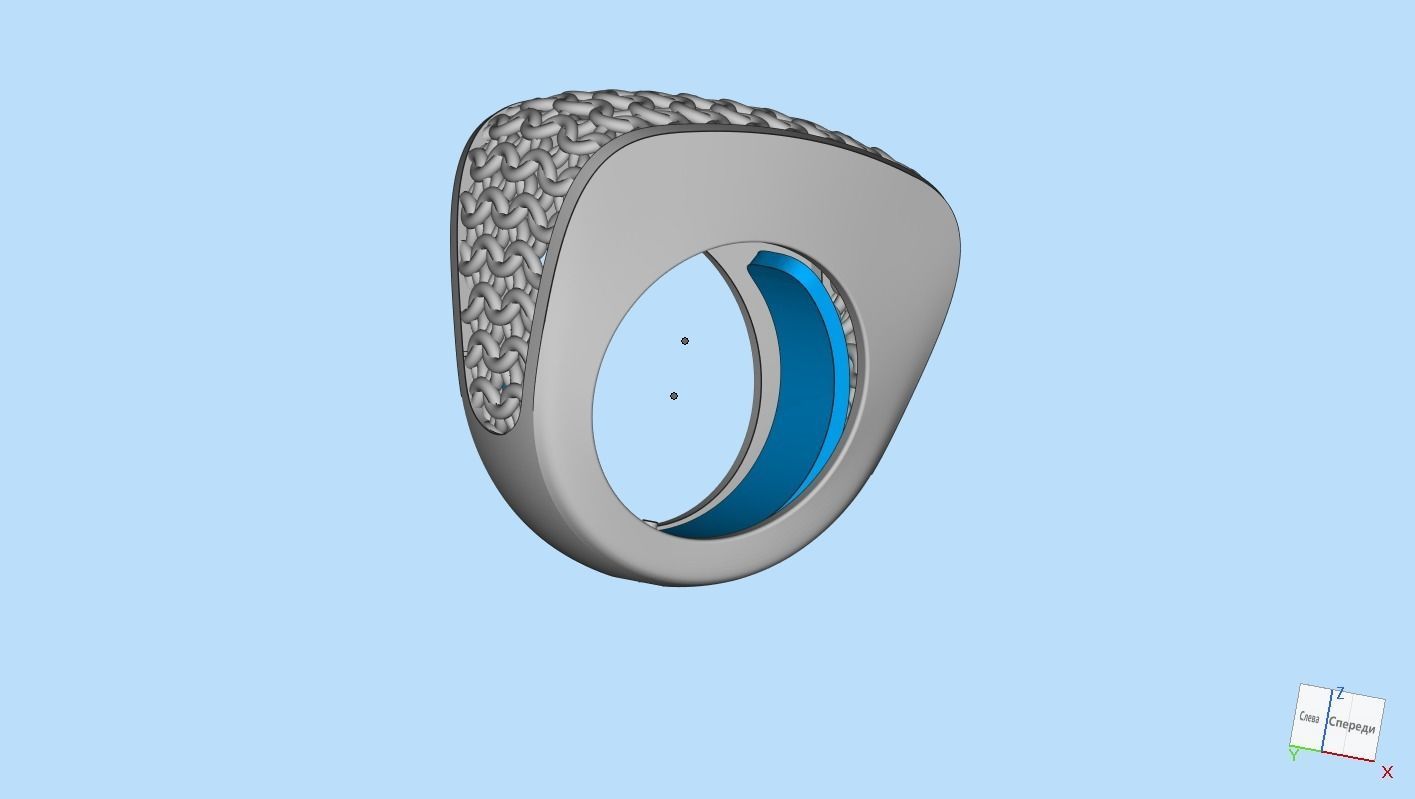 RING 3D print model gold with intricate design 3D print model_3