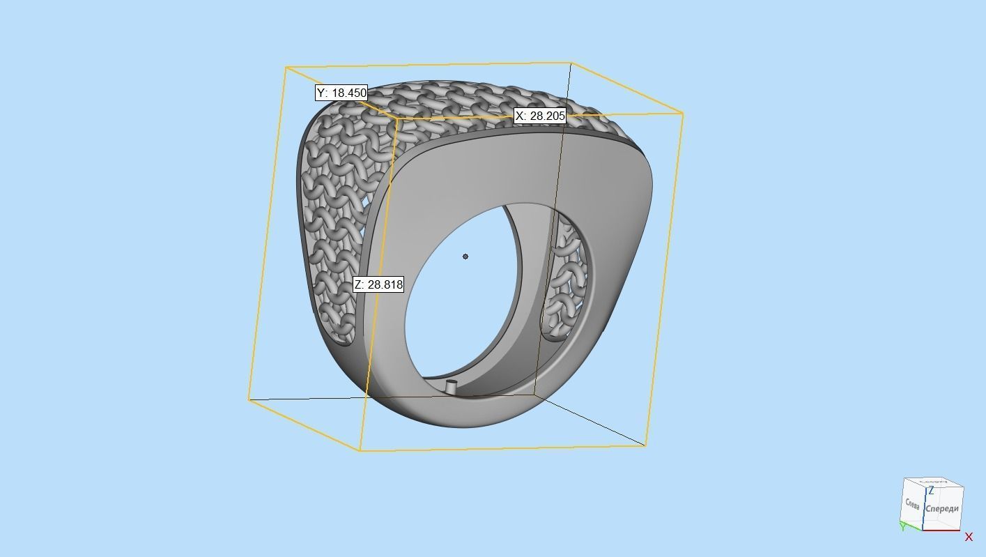 RING 3D print model gold with intricate design 3D print model_2