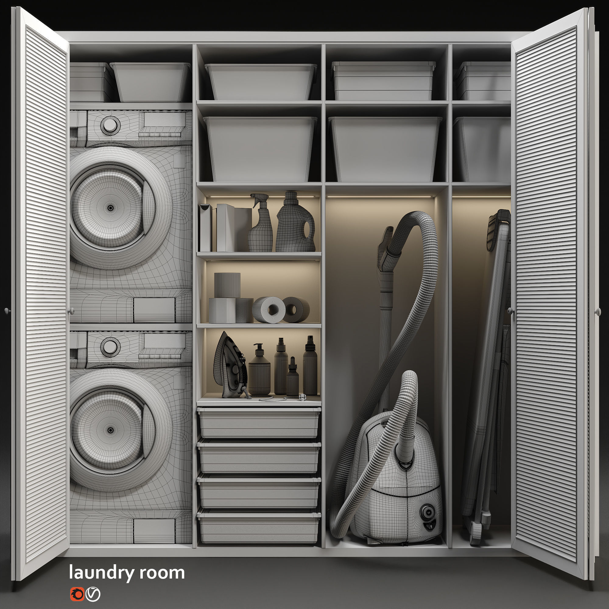Laundry room 3D model_2