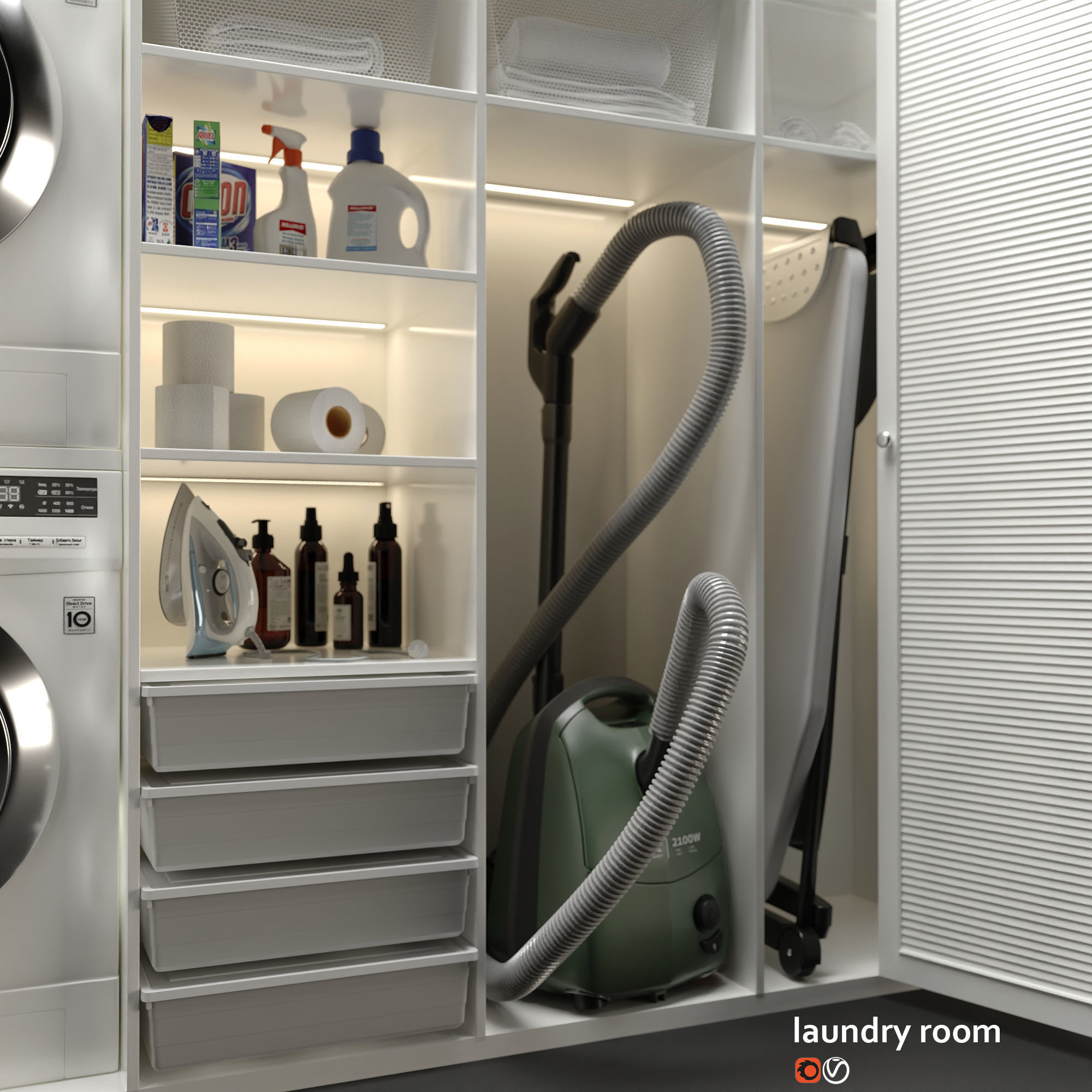 Laundry room 3D model_1