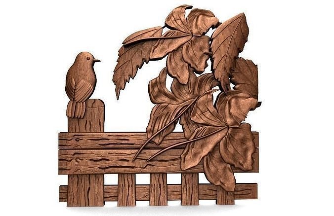 Bird and flowers CNC  3D print model